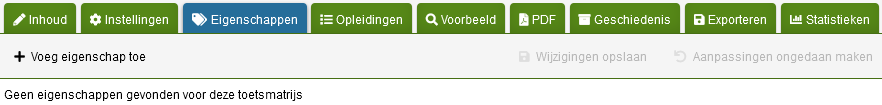 Toetsmatrijs eigenschappen toekennen
