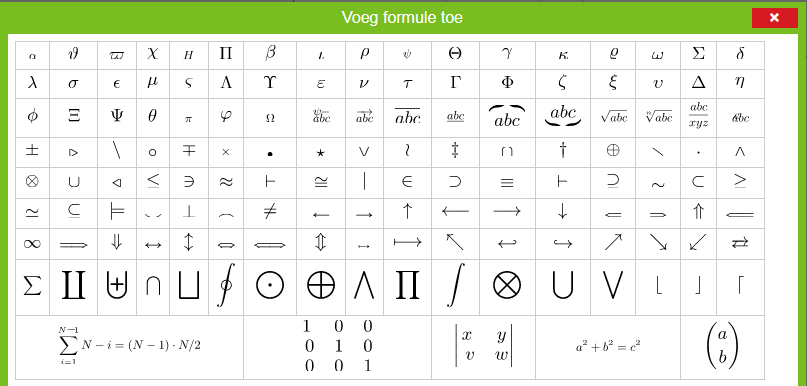 Formule editor