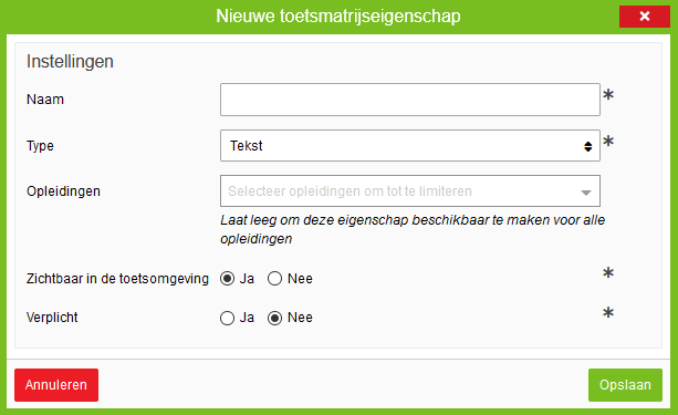 toetsmatrijseigenschappen